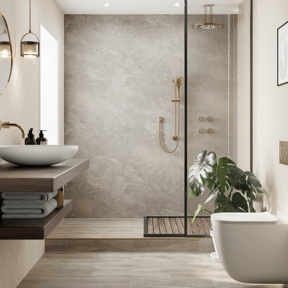 Multipanel Taupe Grey Bathroom Wall Panel 2400 x 1200mm